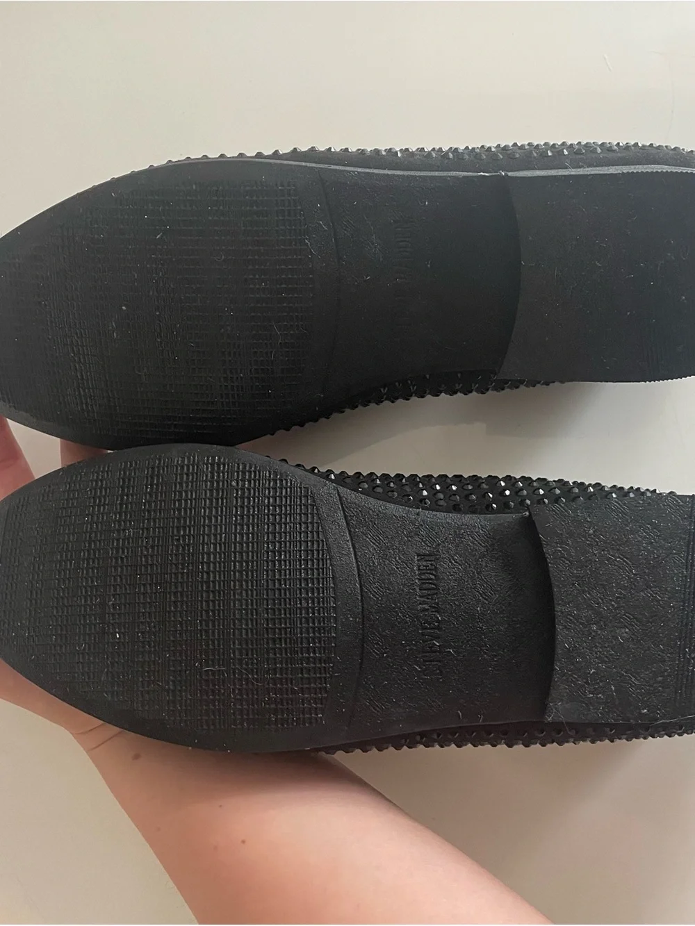 Steve Madden Men’s Black Studded Rhinestones Slip-On Loafers